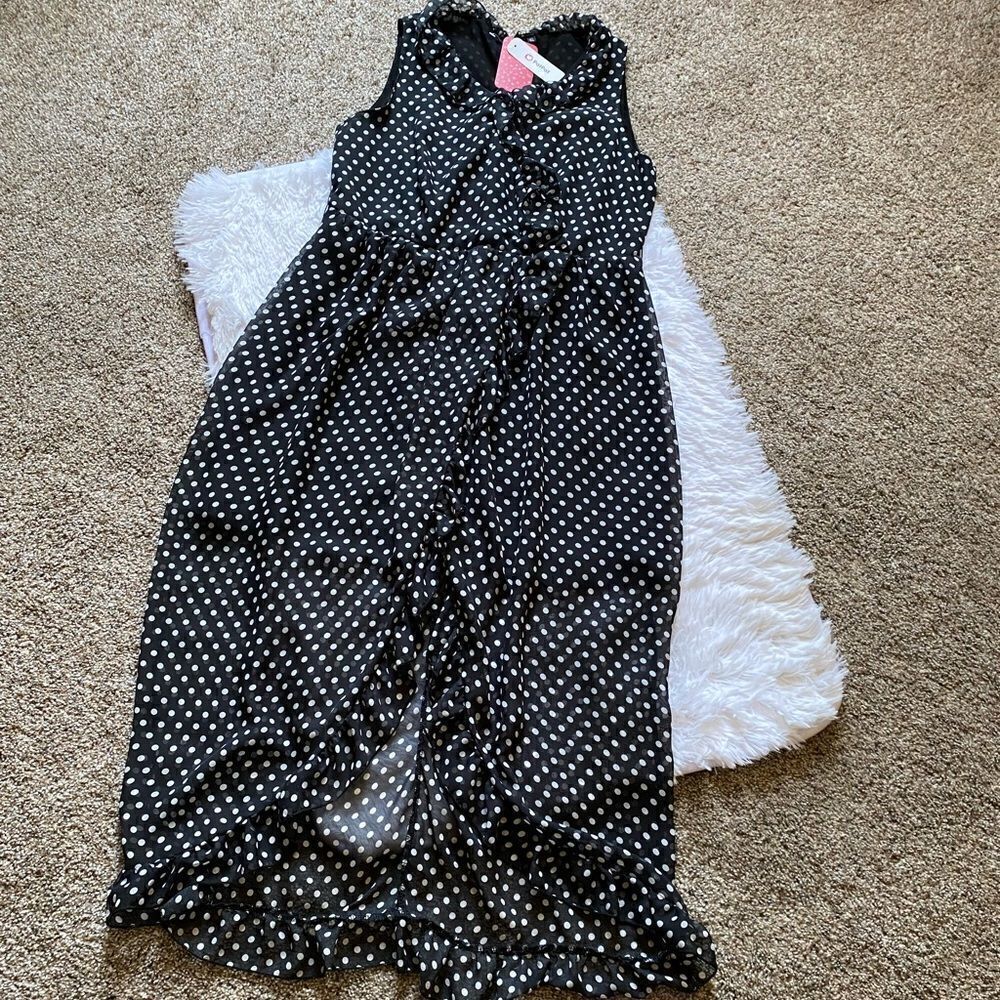 PatPat Mommy & Me Dress Polka Dot Black White‎ Ruffle Sleeveless Lightweight XL